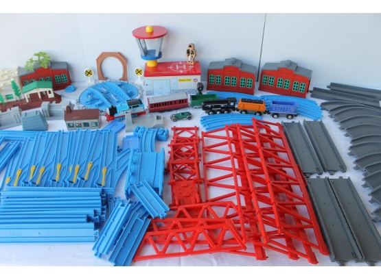 Huge Thomas The Tank Lot With Train, Buildings, Bridges, Turntable, Tomy Track Left And Right Turnouts & More