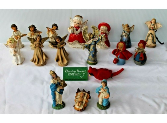 Group Of 17 Mostly Angels With Elements Barbara McDonald, Vintage Pieces From Italy & Sweden Etc.
