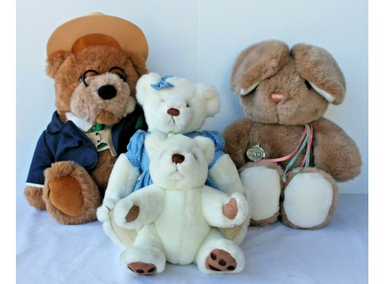 Group Of 4 Plush Animals From Gund Collector's Classics, Bialosky Bear, Land's End Etc.