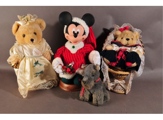 Mickey Mouse And 3 Dolls