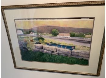 Framed Watercolor Signed Caitlin Hotaling