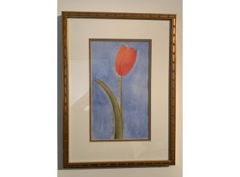 Framed Tulip Watercolor Signed Caitlin Hotaling