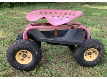 Very Cool-  Custom Garden Cart With Tractor Seat