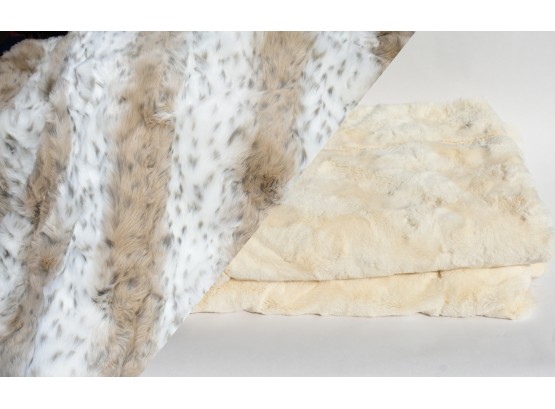 Two Nicole Miller Home Faux Fur Blankets