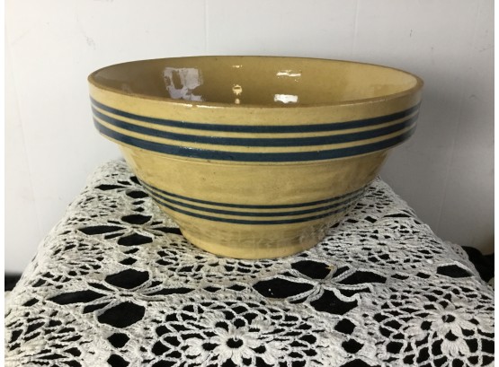 Multi Blue Stripe Yellow Ware Bowl