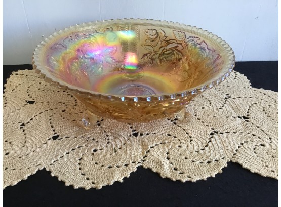 Gold Carnival Glass Bowl