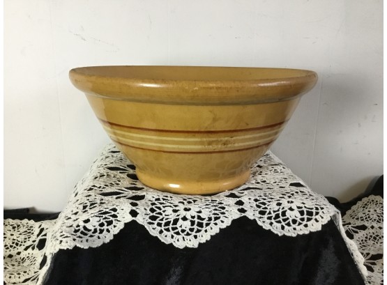 Large YELLOW WARE Red And White Bowl