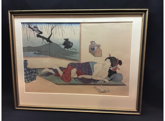 Asian Lady Colored Lithograph