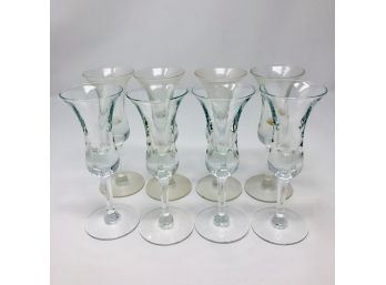 Set Of Eight Vintage Cordial Glasses.
