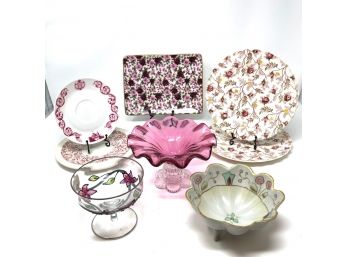 Vintage Pink Chintz Serving Collection