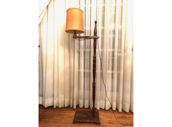 Vintage 1960s Wooden Crane Floor Lamp