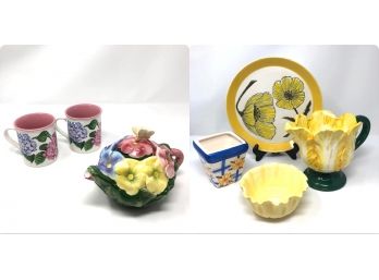 Two Floral Ceramic Tea Sets: Japan, Korea, Phillipines