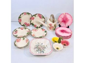 Pink Floral Collection Featuring Desert Rose By Franciscan Earthenware Plates