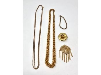 Necklace Collection Featuring Golden Color Palette