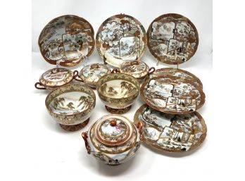 Delicate Hand-Painted Japanese Porcelain Set