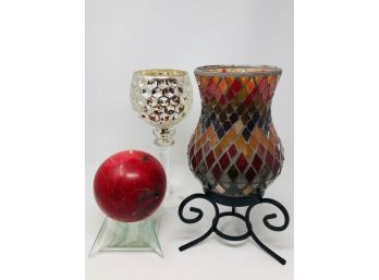 Red And Gold Candle And Candleholder Collection