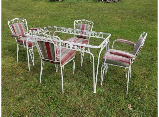 Late 1950's Lee Woodard Wrought Iron Dining Set