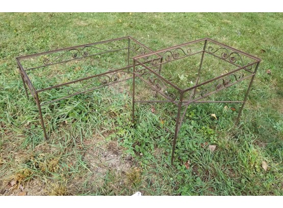 Vintage 1930's John Salterini Wrought Iron Patio Coffee And Side Tables