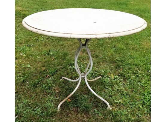 1950's Wrought Iron With Cast Acrylic Top Table