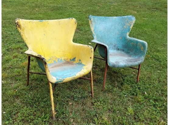 Pair 1960's Peabody Fiberglass Chairs