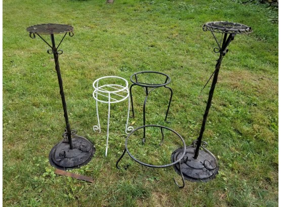 Assorted Wrought Iron Plant Stands