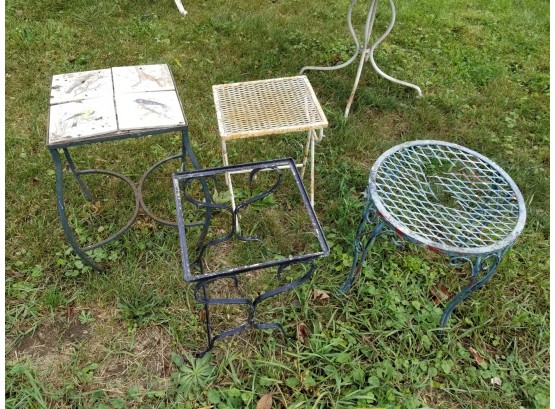 Vintage Wrought Iron Side Tables
