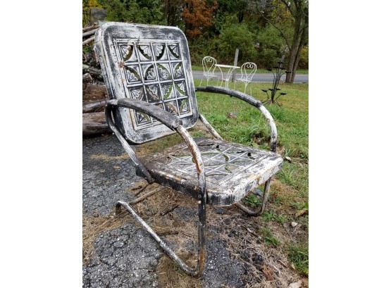1950's Tubular Steel And Aluminum Resort Chair