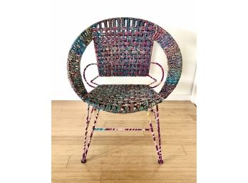 Unique Artisan Made Sari Woven/Wrapped Side Chair