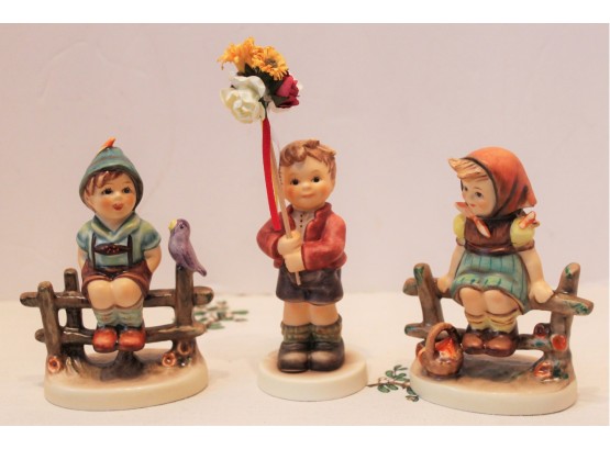 Three Vintage Hummel Figurines, Just Resting, Spring Gifts, Harmony