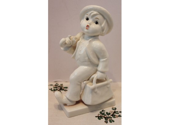 1991 Hummel Expressions Of Youth #7/I 'Merry Wanderer' Glossy White Figurine W/Orig Box