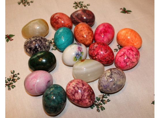 Awesome Lot Alabaster Granite Marble Colorful Eggs