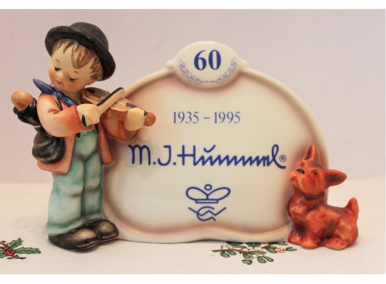 Hummel Puppy Love #767 1935-1995 60th Anniversary Display Plaque W/Box & COA