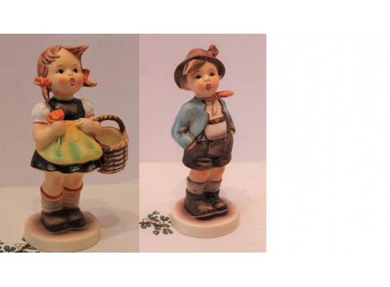 Two Vintage Hummel 'Sister' #98/0 TMK5 & 'Brother' #95 Figurines