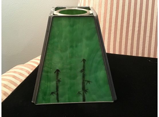 Vintage Green Slag Glass Lamp Shade