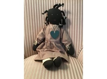 Adorable African-American Folk Art Doll