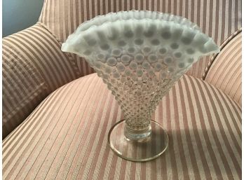 Vintage Fenton Hobnail Fan-Shaped Vase
