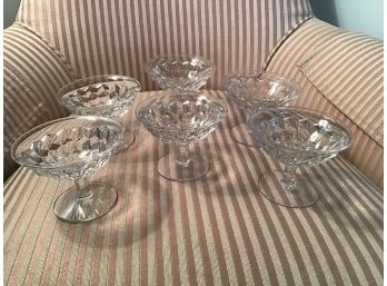 Six Vintage Fostoria American Pattern Footed Sherbets