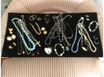 Jewelry Lot Including Necklaces, Bracelets, Earrings, Pins, And Rings