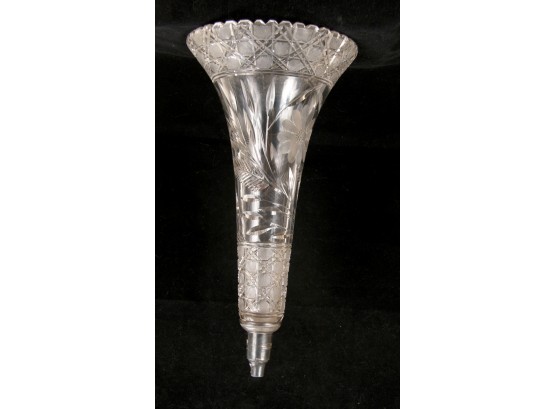 Early Cut Glass Crystal Fluted Vase