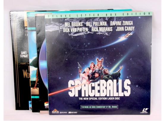 Lot Of 4 LASER DISC Movies - SpaceBalls, Matinee, Wonderful Life, The Rutles
