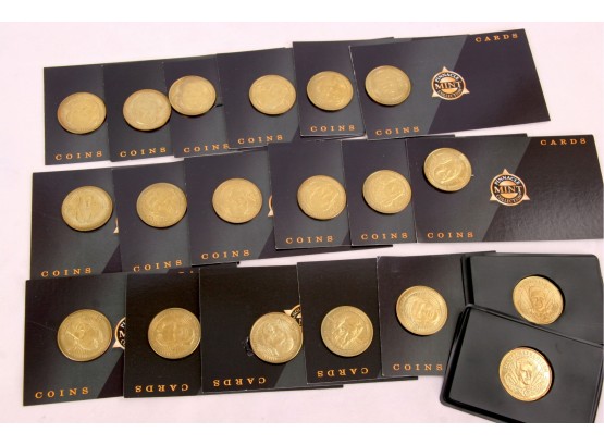 Large Lot Of 1997-98 Pinnacle Mint Brass Coins