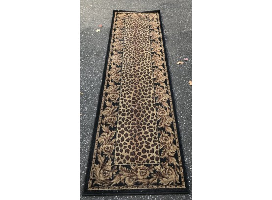Runner - Cheetah Pattern With A Floral Border