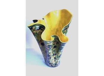 Freeform Handkerchief 'End Of Day' Art Glass Vase