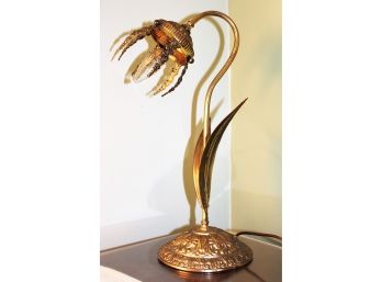 Very Pretty Vintage Art Deco Styled 17' Brass Table Lamp