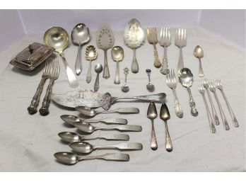Vintage Assortment Of Silver Plate & Sterling Inlaid Flatware & More!