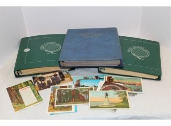 Three Filled Vintage Travel Post Card Albums -United States & Europe