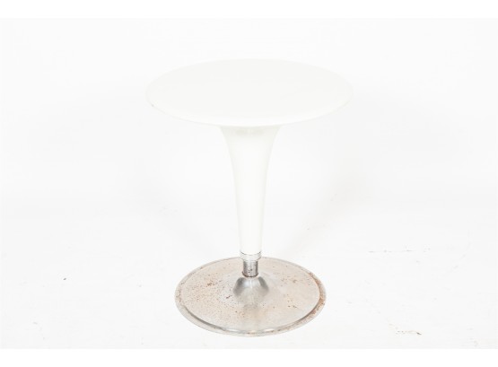 Mid-Century Modern White Adjustable Cocktail Table