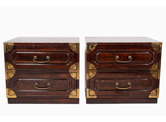Pair Of Bernhardt Asian Style End Tables