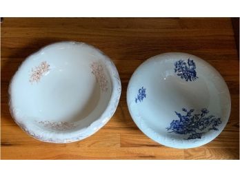 2 Antique  Large Porcelain Bowls