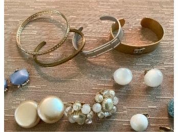 Jewelry Lot #1 ~ Clip Earrings & Bracelets ~
